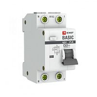 Выключатель автоматический дифференциальный АД-12 1п+N 10А C 30мА тип АС Basic (электронный) | код. DA12-10-30-bas | EKF 