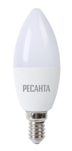 Лампа светодиодная LL-R-C37-7W-230-4K-E14 (свеча, 7Вт, нейтр., Е14) Ресанта, , Шт | код 76/1/7 | РЕСАНТА