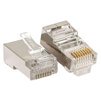 Коннектор RJ45 (8P8C) кат.5E экранир. 30мкд универс. (уп.20шт) TERACOM PRO | код TRP-PLUG-5EFTP-20 | EKF