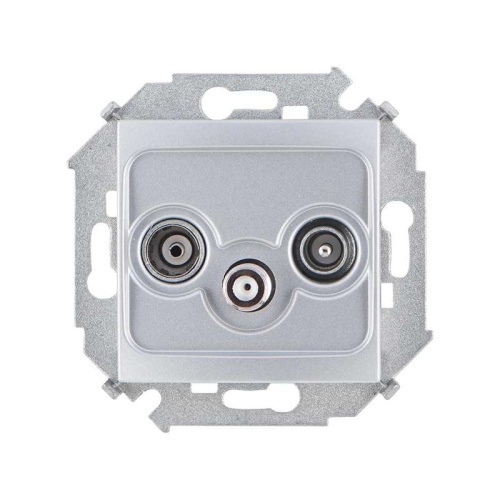 Розетка R-TV-SAT одиночная, винтовой зажим, алюминий | код 1591466-033 | Simon Розетка R-TV-SAT одиночная, винтовой зажим, алюминий | код 1591466-033 | Simon