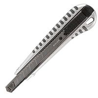 Нож универсальный 9 мм BRAUBERG Metallic, металлический корпус (рифленый), автофиксатор, блистер, 236971 | код 236971| BRAUBERG