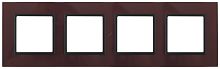 Рамка на 4 поста, стекло, Эра Elegance, бордо+антр, 14-5104-25 | код Б0034533 | ЭРА