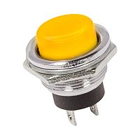 Выключатель-кнопка металл 250V 2А (2с) (ON)-OFF 16.2 желтая REXANT | код 36-3354 | REXANT