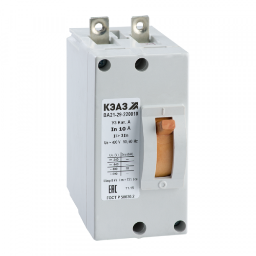 Выключатель автоматический ВА21-29-220010-2А-3Iн-440DC-У3 | код. 100165 | КЭАЗ 