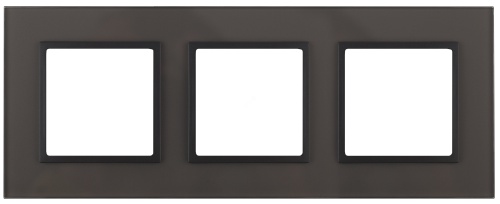 Рамка на 3 поста, стекло, Эра Elegance, серый+антр, 14-5103-32 | код Б0034522 | ЭРА
