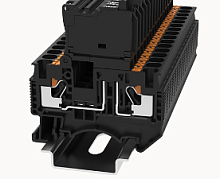 DS4-HE-LD250-01P-13-00Z(H) Клемма PUSH-IN, 4 мм.кв., под предохранитель, св. индикация 230V, черный | код 11040000164 | DEGSON