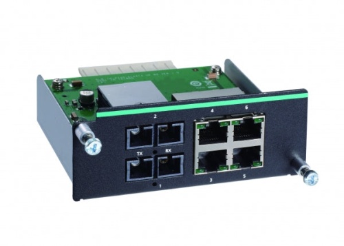 Модуль IM-6700A-2MSC4TX Fast Ethernet module with 2 multi-mode 100BaseFX ports with SC connectors and 4 10/100BaseT(X) ports | код 00-06100436 | MOXA