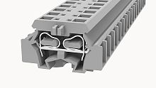 WS2.5-DB-01P-11-00Z(H) Клеммный блок (клеммник) мини проходной пружин., модульный (с проуш. крепл.), выс. 18.0 мм/глуб. 28.0 мм, сеч. пров. 28-14AWG/ до 2.5 кв.мм, до 300В/15А, серый изол., шир. 6.0 мм | код 11030000123 | DEGSON