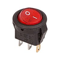 Выключатель клавишный круглый 250А 3А (3с) ON-OFF красн. с подсветкой Micro (RWB-106 SC-214) | Код. 36-2530 | Rexant