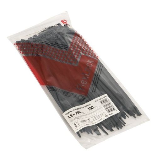 Хомут P6,6 стандартный (ч), 4,8x200 (100шт) FlexLock PROxima | код plc-fl-ctsb-4.8x200 | EKF фото 4 Хомут P6,6 стандартный (ч), 4,8x200 (100шт) FlexLock PROxima | код plc-fl-ctsb-4.8x200 | EKF фото 4