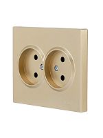 VESNA Розетка двойная б/з ПБТ золото | код 742-3600-128B | LEZARD