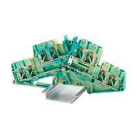 Клемма заземления двухуровневая зажим push-in; 8 точек подключения; 2.5кв.мм DKC VPRTT-2.5S-QT-PE