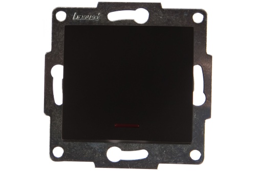 Механизм выключателя 1-кл. 1п СП Karina 10А IP20 с подсветкой черн. бархат LEZARD 707-4288-111