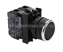 Кнопка нажимная круглая черная B102DН | код B102DH | EMAS