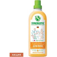 Средство для мытья пола и поверхностей 1 л SYNERGETIC, c дезинфицирующим эффектом, биоразлагаемое, 101100 | код 605555 | SYNERGETIC