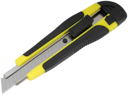 Нож технический 18 мм усиленный прорезиненный, лезвие 15 сегментов | код 10243 | FIT фото 2 Нож технический 18 мм усиленный прорезиненный, лезвие 15 сегментов | код 10243 | FIT фото 2