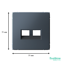 ARTGALLERY НАКЛАДКА двойная для информационных функций типа Keystone, ГРИФЕЛЬ | код GAL000790 | Systeme Electric