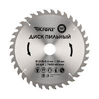 Диск пильный 210мм х36зуб х30мм | код. KR-92-0121 | Kranz