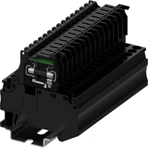 TC4-FUSELED220-BK Клемма TC пружин., с выносным держателем предохранителя со светодиодом 220VAC/VDC, сеч. 4кв2, черн., шт | код TC4-FUSELED220-BK | SUPU