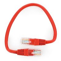 Патч-корд UTP Cablexpert PP12-0.25M/R кат.5e, 0.25м, литой, многожильный (красный) | код PP12-0.25M/R | Cablexpert