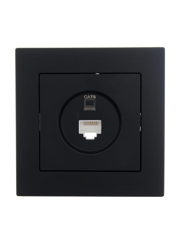 VESNA Розетка компьютерная чёрный бархат 140 | код 742-4288-140 | LEZARD фото 4