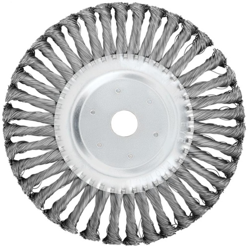 Кордщетка-колесо, посадочный диаметр 22.2 мм, стальная витая проволока 200 мм | код 39109 | FIT фото 2