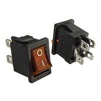 Клавишный переключатель RUICHI KCD1-201N-4-C3 Y/4P, ON-OFF | код 107371 | Ruichi
