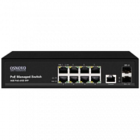 Коммутатор управляемый L2 PoE Gigabit Ethernet на 8 RJ45 PoE + 2 x GE SFP порта SW- 80802/L(150W) | код SW-80802/L(150W) | OSNOVO