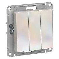 Выключатель 3-клавишный ATLASDESIGN, скрытый монтаж, жемчуг | код. ATN000431 | Schneider Electric