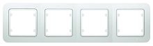 Lillium Рамка 4 поста белая с вставкой (18002704)