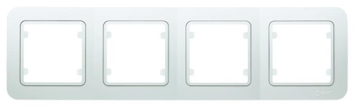 Lillium Рамка 4 поста белая с вставкой (18002704)
