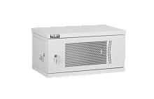 Настенный разборный шкаф TLK 19, 12U, перфорированная дверь, Ш600хВ569хГ450мм, 1 пара монтажных направляющих, серый | код TWI-126045-P-GY | TLK