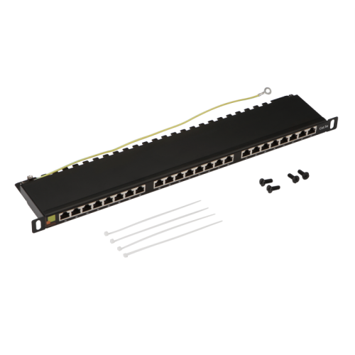 Патч-панель LANMASTER компактная 24 порта, STP, кат. 5E, 0.5U | код LAN-PPC24S5E | LANMASTER