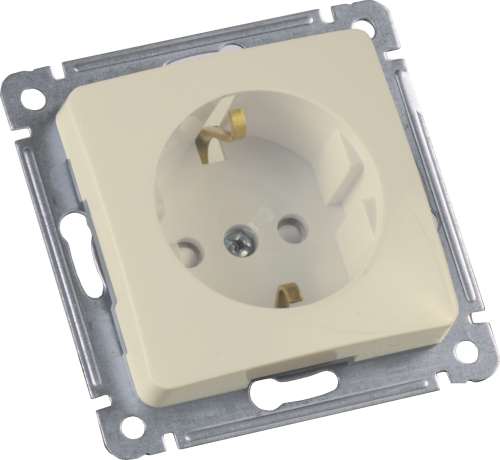 MASTER Розетка одноместная с заземляющим контактом, со шторками, скрытой установки, в рамку, слоновая кость | код РС16-412-01 | HEGEL MASTER Розетка одноместная с заземляющим контактом, со шторками, скрытой установки, в рамку, слоновая кость | код РС16-412-01 | HEGEL