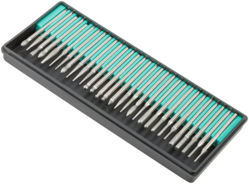 Шарошки, усиленная сталь с алмазным напылением, штифт диаметр 3 мм, 30 шт | код 36486 | FIT фото 2 Шарошки, усиленная сталь с алмазным напылением, штифт диаметр 3 мм, 30 шт | код 36486 | FIT фото 2