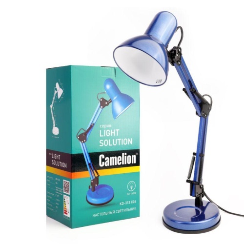 Светильник KD-313 С06 настол. 230В 60Вт E27 син. Camelion 13643 фото 2