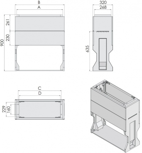Цоколь KVR-32 P 53 (В907хШ529хГ320) | код 001602327 | ETI