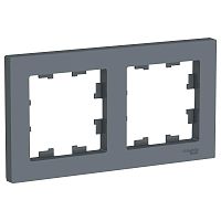 Рамка 2 поста ATLASDESIGN, грифель | код. ATN000702 | Schneider Electric