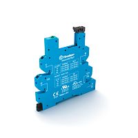 Розетка MasterOUTPUT с безвинтовыми клеммами Push-in для реле 34 серии, питание 125В АС/DC, в комплекте пластиковая клипса, опции: LED | код 93650125 | FINDER