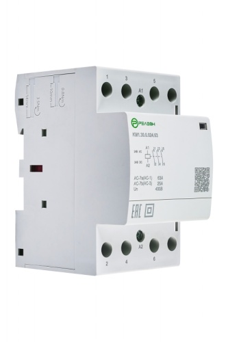 KM1.40.0.012.63 Модульный контактор 4НО контакта 63А (~/= 12В AC/DC) | код KM140001263 | РЕЛЕОН KM1.40.0.012.63 Модульный контактор 4НО контакта 63А (~/= 12В AC/DC) | код KM140001263 | РЕЛЕОН