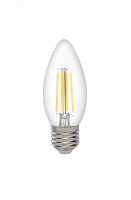 Лампа сетодиодная декоративная LED 6w E27 4000K свеча прозрачная филамент 230/50 | код 5020542 | JazzWay