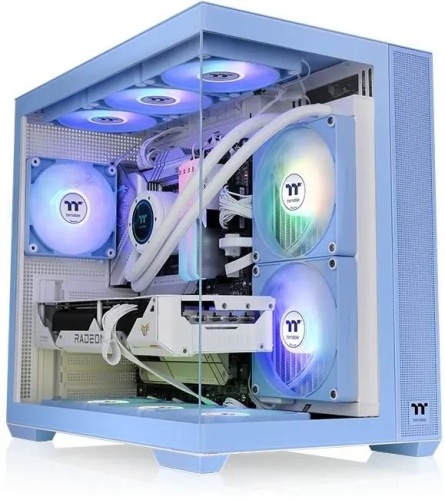 Корпус Thermaltake View 380 TG ARGB Hydrangea синий без БП ATX 6x120mm 2x140mm 1x200mm 2xUSB3.0 audio bott PSU | код 2023615 | THERMALTAKE