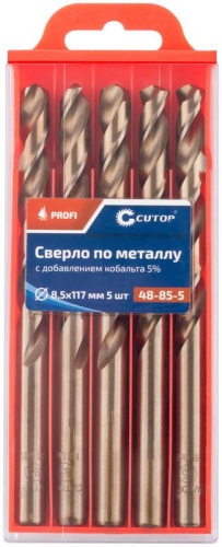 Сверло по металлу Cutop Profi с кобальтом 5%, 8.5X117 мм (5 шт) | код 48-85-5 | FIT фото 3