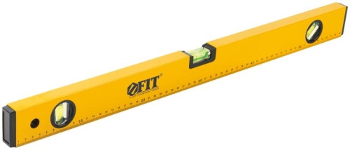 Уровень "Стайл" 3 глазка фрезер. рабочая грань шкала профи 600мм корпус усиленный желт. FIT 18206 фото 2