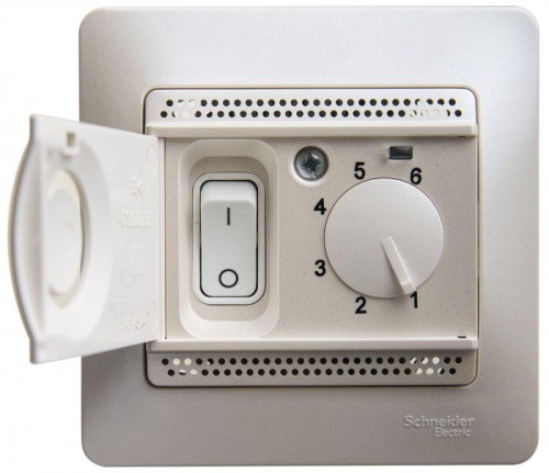 Термостат Glossa электронный для теплого пола с датчиком 10А в сборе перламутр | код GSL000638 | Schneider Electric фото 2