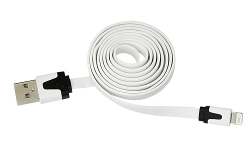 USB-Lightning кабель для iPhone/PVC/flat/white/1m/REXANT | код 18-1974 | REXANT