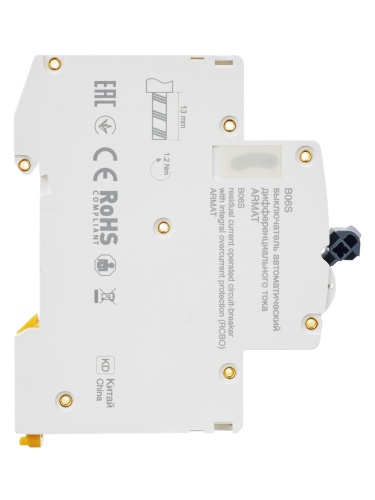 ARMAT Автоматический выключатель дифференциального тока B06S 1P+NP C32 30мА тип AC (18мм) | код AR-B06S-1N-C32C030 | IEK  фото 2