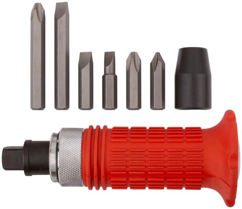 Отвертка ударная 6 CrV специальных бит резиновая ручка пластиковый кейс FIT 56266 фото 4