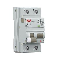 Дифференциальный автомат DVA-10 1P+N 16А (C) 30мА (A) 10кА EKF AVERES | код rcbo10-1pn-16C-30-a-av | EKF