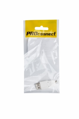 Переходник USB PROconnect, гнездо USB-A - штекер micro USB, 1 шт., пакет БОПП | код 18-1173-9 | PROCONNECT